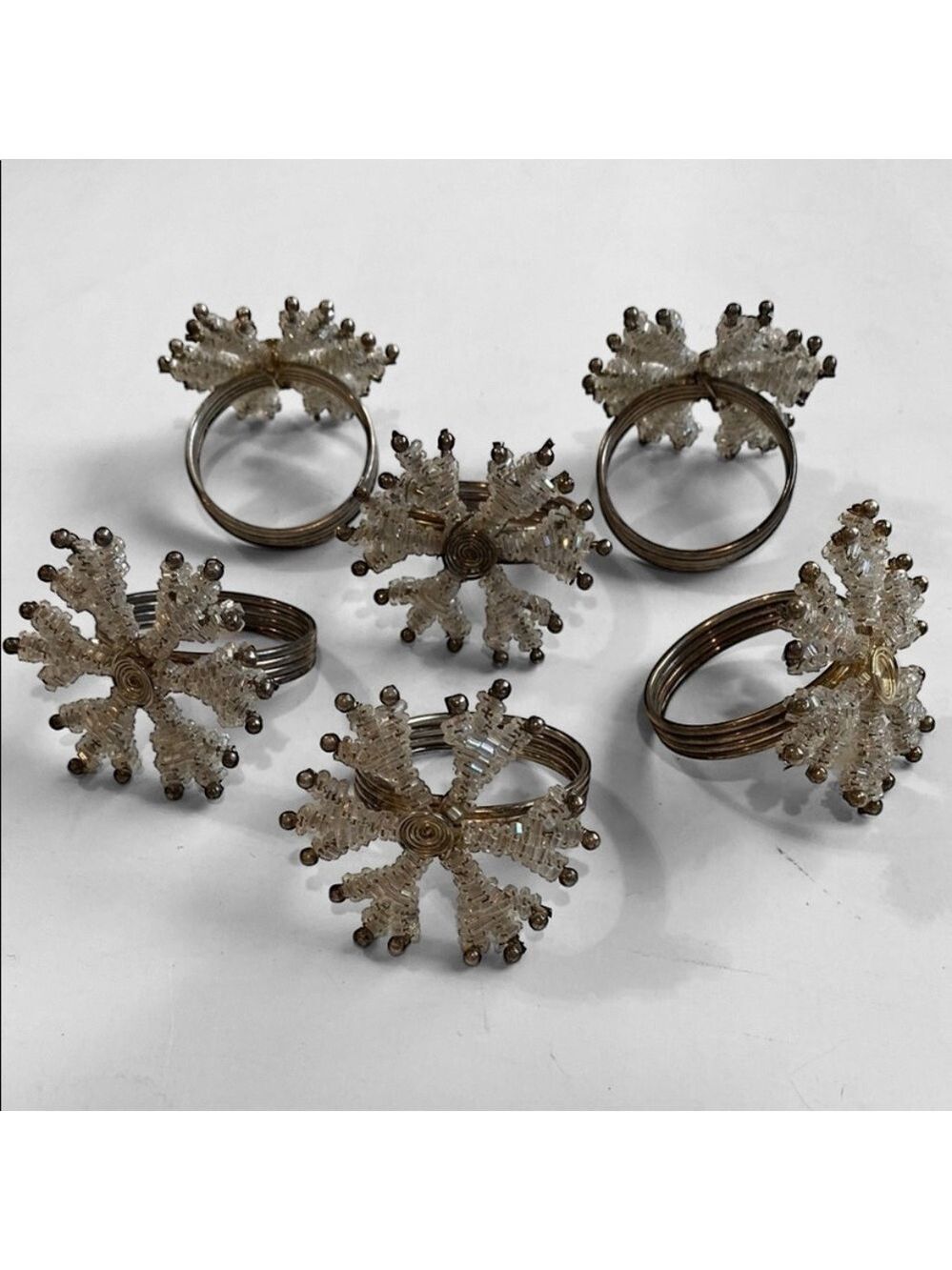 Silver Snowflake Napkin Rings 6x
